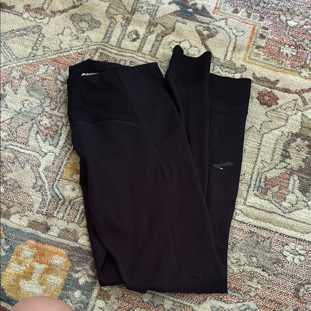 Brooks fleece lined Black Athletic Leggings